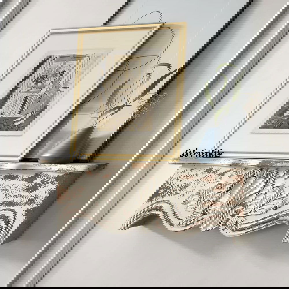 Solid Sheesham Wood Distressed Carving Accent Shelf - Furnishiaa -  -